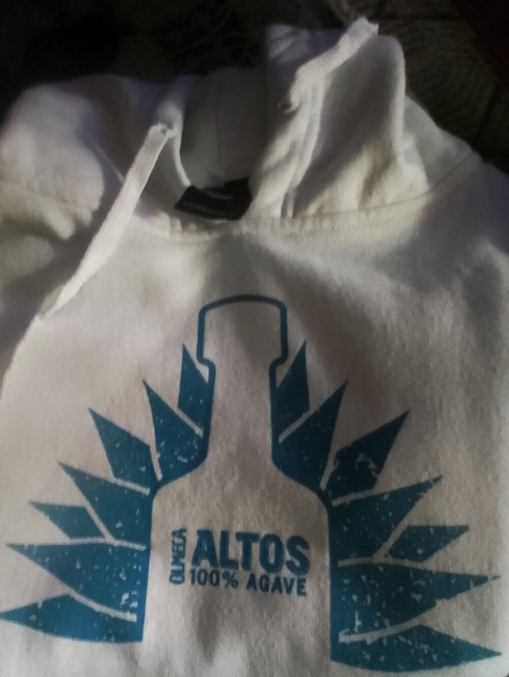 Publimundo White Hoodie with Orange Logo Tag
